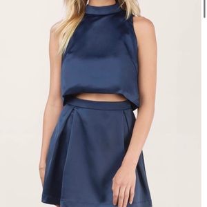 TOBI blue satin set